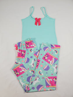 Women's Classic pajama set XL jade pants breakfast cereals theme jade blouse - Princess Pajamas