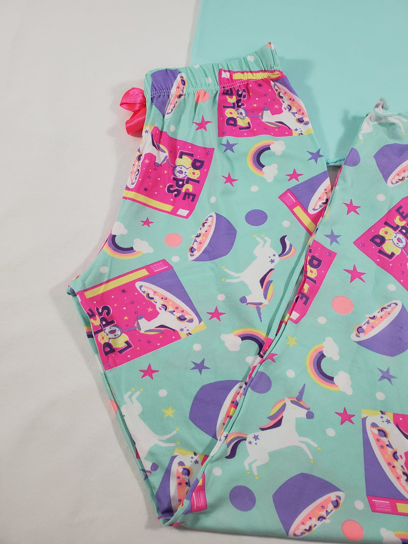 Women's Classic pajama set XL jade pants breakfast cereals theme jade blouse - Princess Pajamas