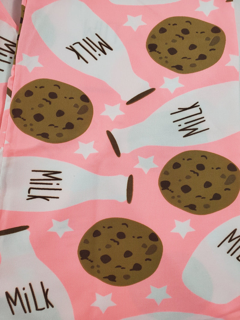Women's Classic pajama set pink pants milk and cookies theme pink blouse - Princess Pajamas