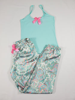 Sexy satin jade Women's pajama pants Arabian theme jade blouse - Princess Pajamas