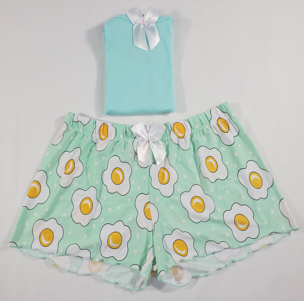 Jade Classic Women's pajamas shorts fired eggs theme jade blouse - Princess Pajamas