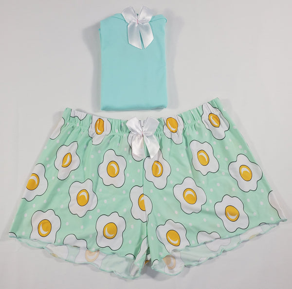 Jade Classic Women's pajamas shorts fired eggs theme jade blouse - Princess Pajamas