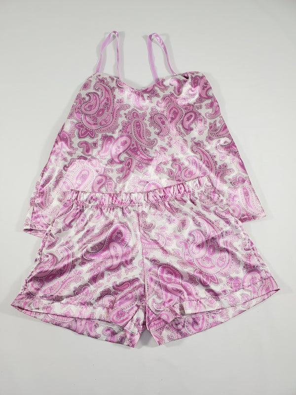 Ivory satin Women's pajamas blouse and shorts Arabian theme - Princess Pajamas